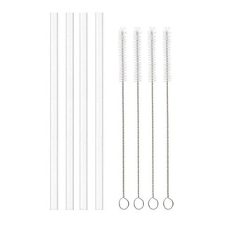 WEAVELYF 1 Bộ Ống Hút Nhựa, Có Bàn Chải Ống Hút Cốc Thẳng, Ống Hút Thay Thế Uống 9 Mm Có Thể Tái Sử Dụng