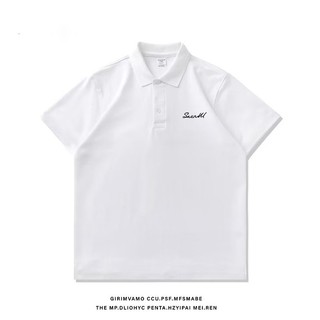 DICHUANGZHE Áo sơ mi polo ve áo thoáng mát thời trang dành cho nam giới Áo thun ngắn tay in hình đơn giản