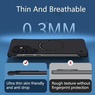 Ốp Sạc Không Dây S23 FE Cho Samsung S24 S23 S22 S21 S20 Ultra PLUS S23 + S24 + S21 + S22 + FE S8 S9 S10 PLUS Vỏ PC Cứng Chống Sốc Từ Tính Vỏ Điện Thoại Không Khung