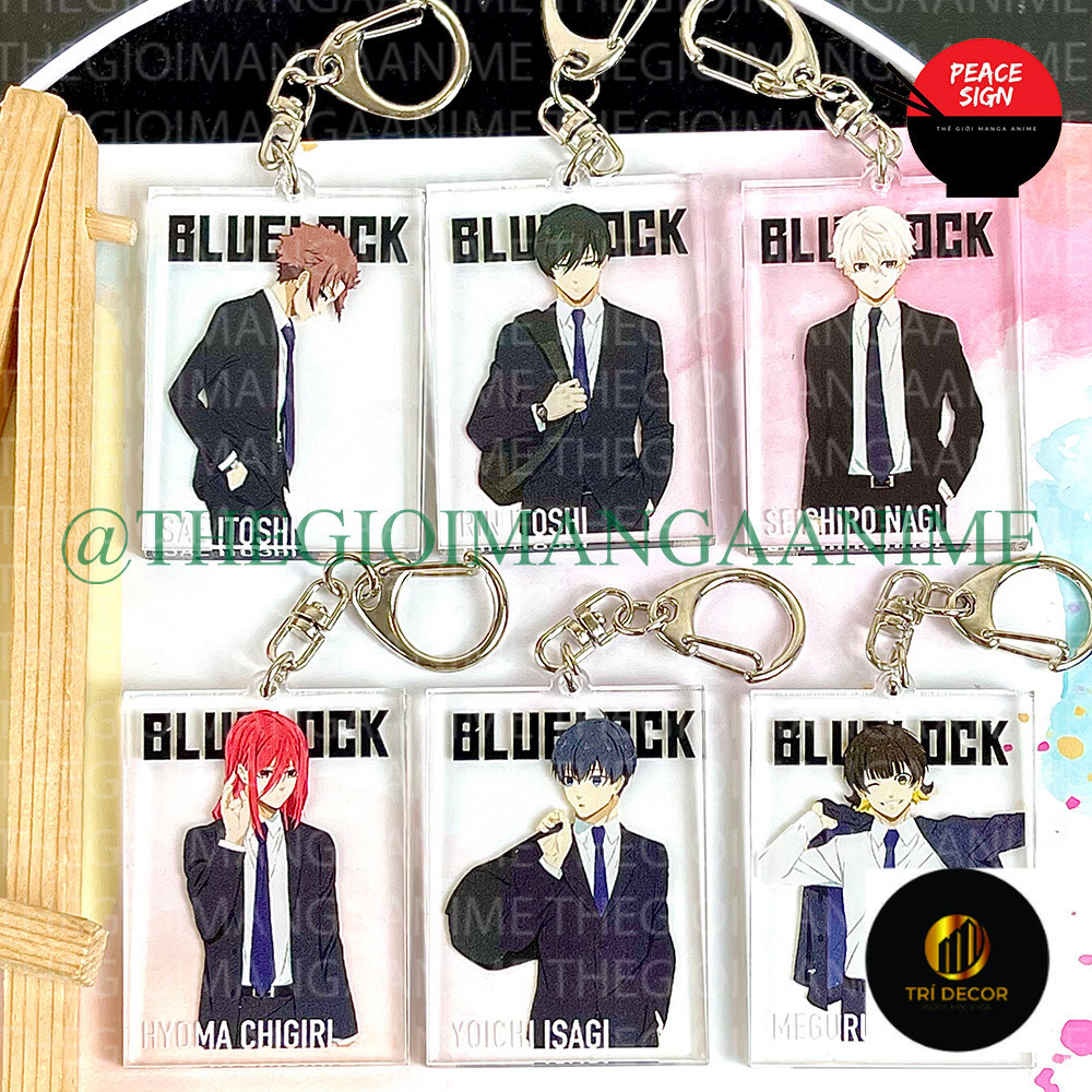 Móc khóa BLUE LOCK ver MẶC VEST in hình anime chibi mica trong acrylic keyring dễ thương