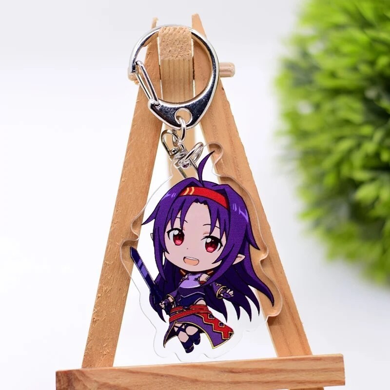 Móc khóa Sword Art Online SAO Kirito, Asuna, Sinon, Eugeo, Alice Schuberg Phụ kiện trang trí túi xách Balo