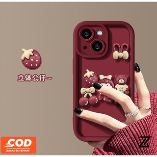 Ốp lưng OPPO Reno12 F 5G Reno11 F Reno 11 5G Reno 11 Pro 5G Reno 10 5G Reno 8T 5G Reno 8T 4G Reno 8Z 5G Reno 7Z 5G Reno7 Reno8 Reno4 Reno5 Ốp điện thoại TPU chống sốc búp bê dâu tây 3D