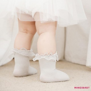 Mg-baby Tất Cho Bé Gái Ren Xù Tập Đi Ngọt Ngào Chống Trượt Công Chúa Tất Mùa Xuân Thu Dễ Thương Trẻ Em Tất