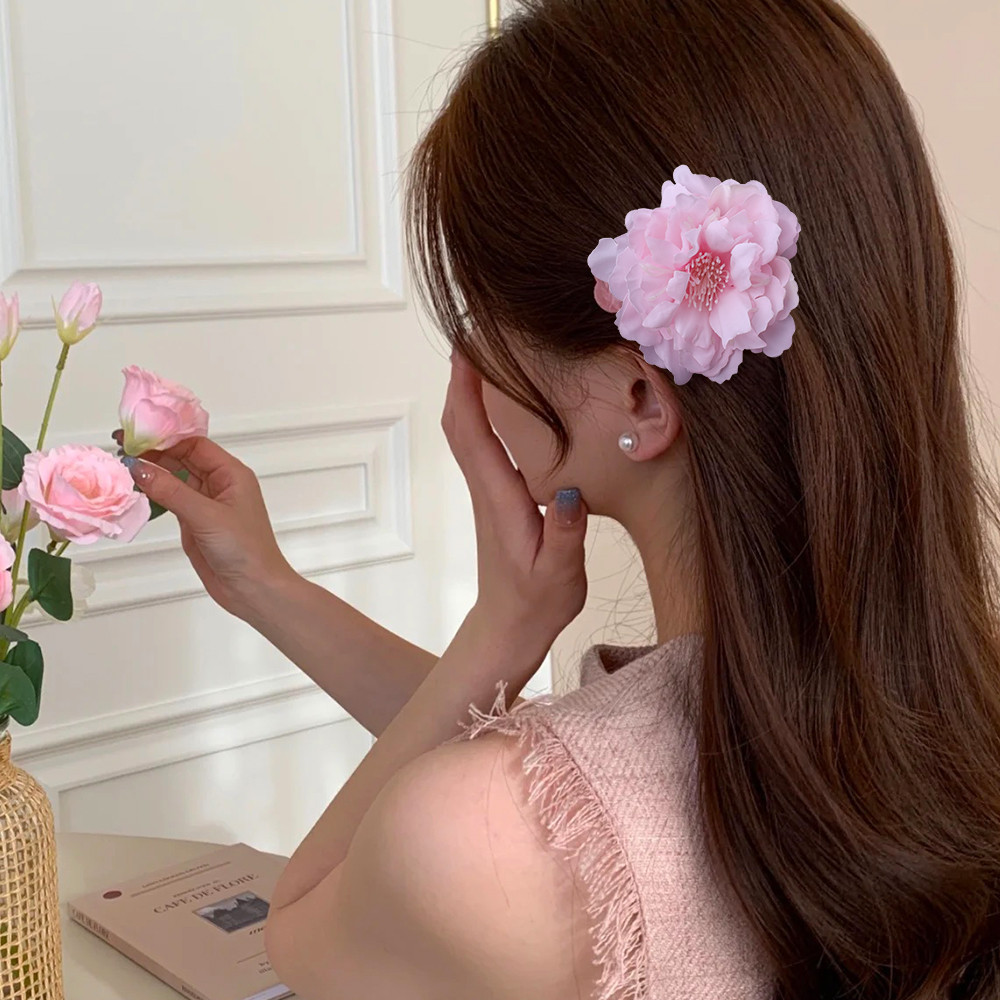 Kẹp tóc hoa trà màu nữ - Kẹp tóc hoa mô phỏng mùa xuân hè cho bé gái ​- Thời Trang Hàn Quốc Ngọt Ngào Dễ Thương ​- Bohemia Side Bangs Barrettes ​- Phụ kiện tóc phổ biến