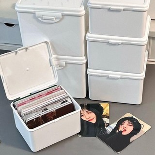 Hộp lưu trữ MEGOCE, Hộp sưu tập thẻ thần tượng trắng, Hộp đựng thẻ ID Hình ảnh Đồ dùng Hộp đựng đồ trang sức