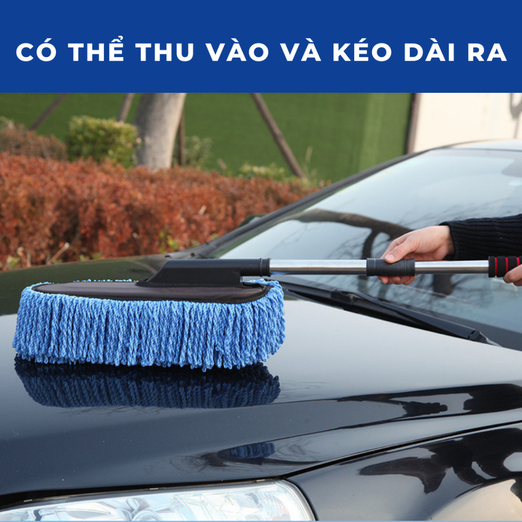 Chổi lau bụi xe ô tô vệ sinh ô tôo chuyên dụng rửa xe hơi cây chổi tròn và dẹt quét bụi ô tô
