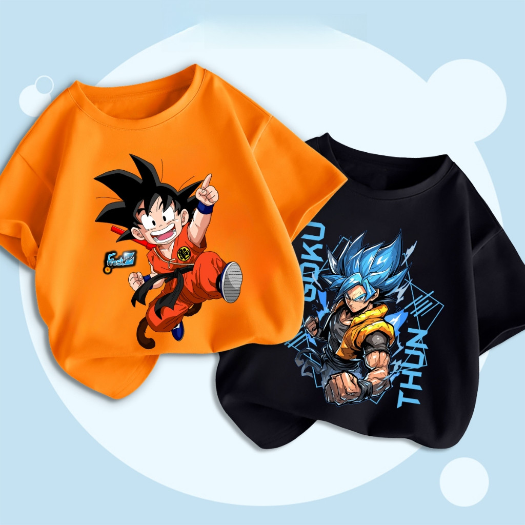 Áo thun trẻ em Dragon Ball - In hình hoạt hình dễ thương, thời trang thoải mái cho bé trai và bé gái