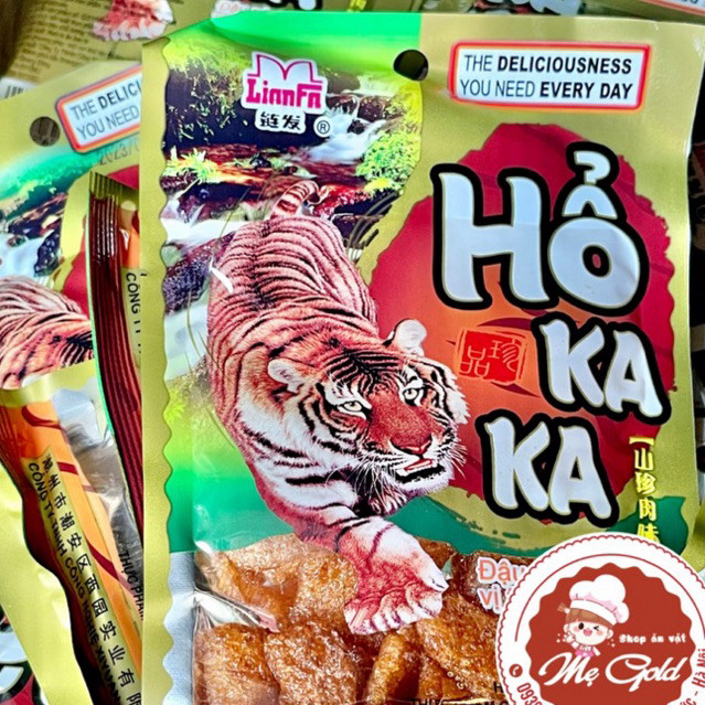 Thịt hổ Kaka Lianfa, snack miếng cay thịt hổ ăn vặt tuổi thơ (gói 18g ...