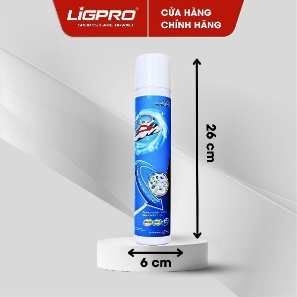 Xịt vệ sinh giày LIGPRO 420ml Bọt tuyết NANO BẠC Làm sạch vết bẩn và lưu hương trên giày thethaochinhhang