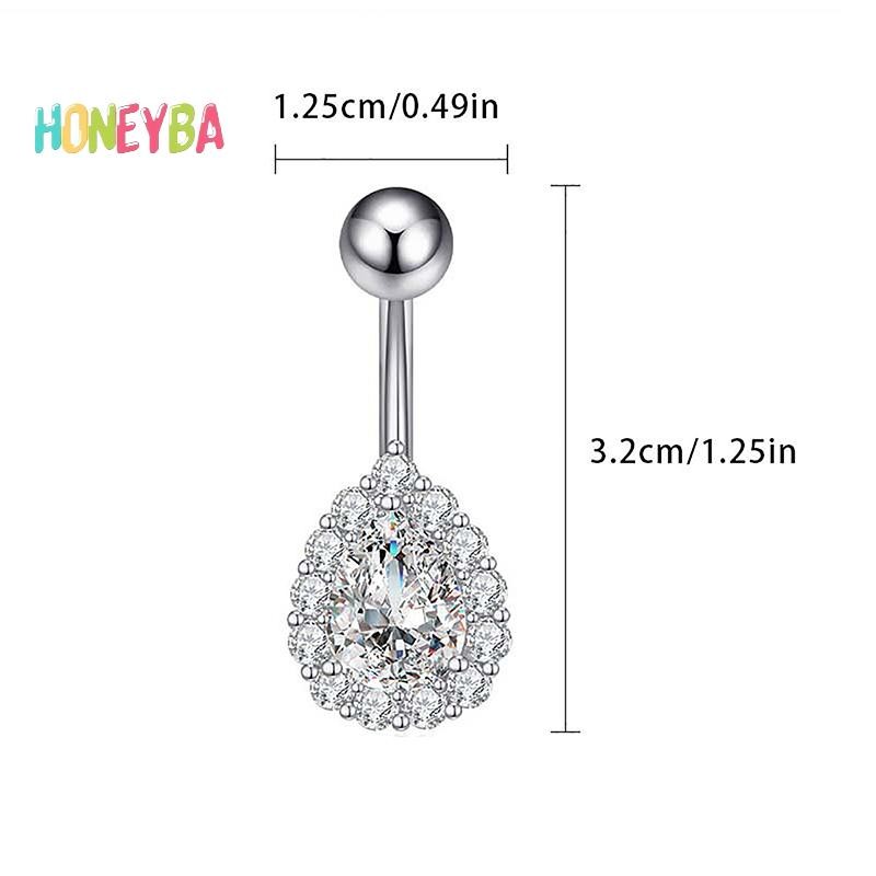 < Honeyba > Nhẫn Nút Bụng Trái Tim Gợi Cảm Cá Tính Dành Cho Nữ Bé Gái Pha Lê Zircon Bụng Rốn Nhẫn Cơ Thể Trang Sức Khuyên
