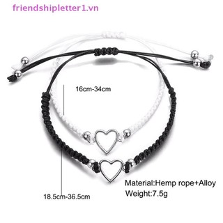 {Fh Fashion} Vòng tay cặp đôi trái tim tình yêu dành cho người yêu Nam Nữ Thủ công bằng tay Dây có thể điều chỉnh Mối quan hệ bạn bè Vòng tay phù hợp Quà tặng trang sức.
