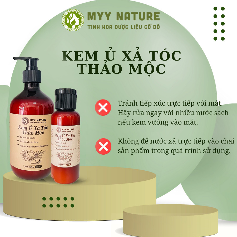 Kem Ủ Xả Tóc Thảo Mộc Myy Nature 500ml - Làm Mềm Mượt, Phục Hồi Tóc Hư Tổn, Khô Xơ, Không Dính Bết