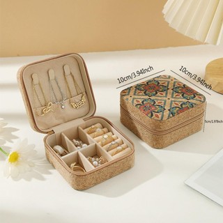 Hộp đựng bông tai nhẫn NEATDWELL, Hộp đựng đồ trang sức hữu ích di động, Hộp đựng mỹ phẩm bằng gỗ Nút chai Đồ dùng du lịch