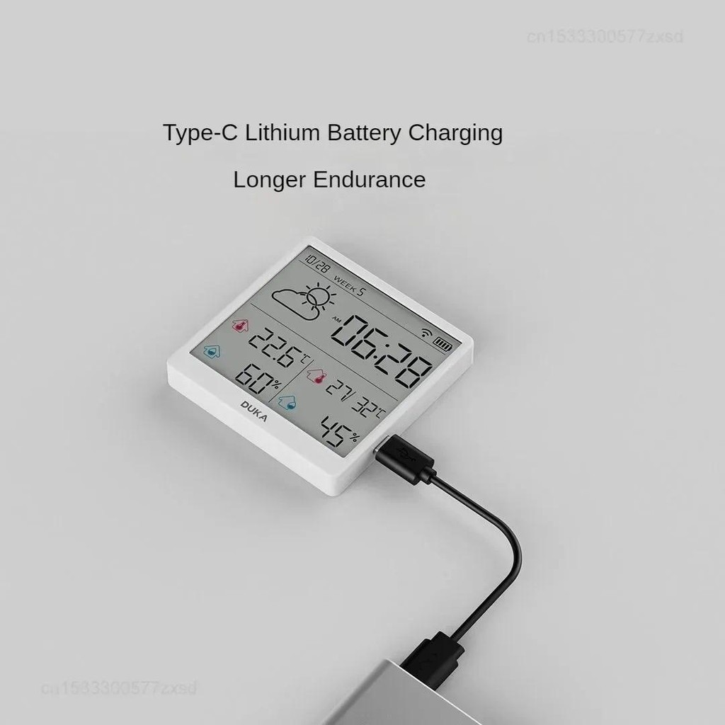 Duka TH3 Cảm biến độ ẩm nhiệt độ điện tử Wifi Điện thông minh Máy đo độ ẩm kỹ thuật số Nhiệt kế Đồng hồ Trạm thời tiết Trang chủ
