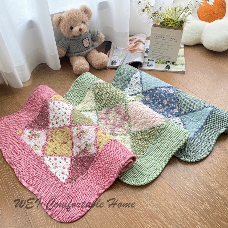 Thảm trải sàn cotton nguyên chất chống trượt, dày, thấm hút nước cho phòng tắm/nhà bếp