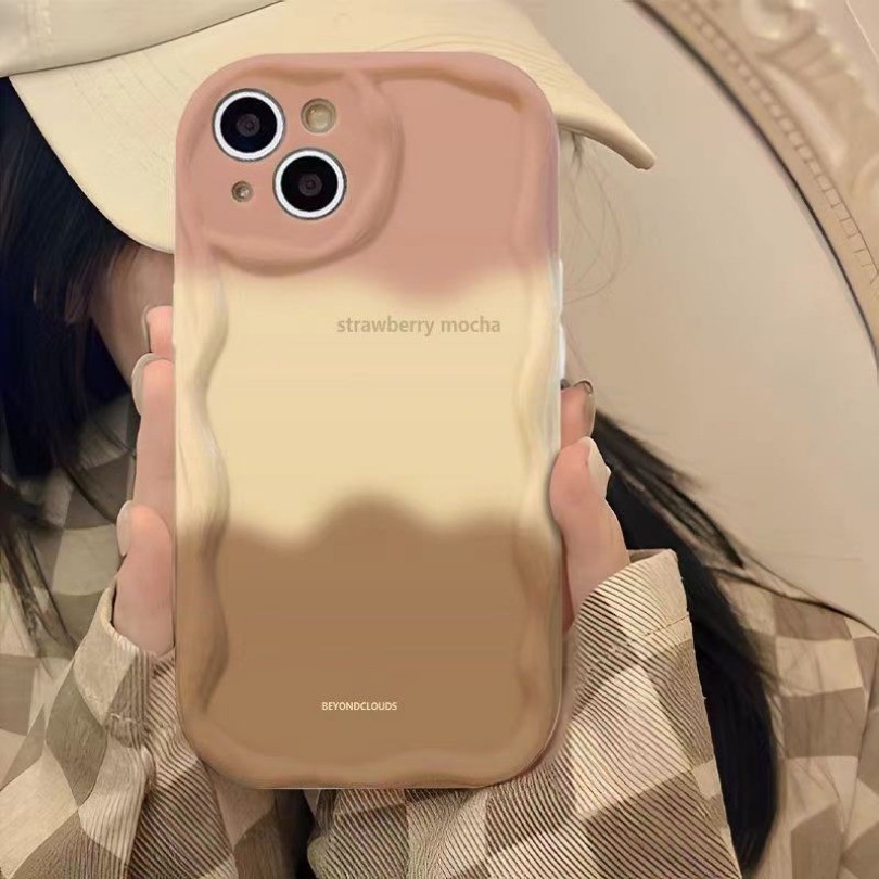 Dành Cho Samsung Galaxy A55 A54 A53 A52 A52S A51 A50 A50S A30S A35 A34 A33 A32 A25 A24 A23 A22 INS Gradient Kem Cao Cấp Màu Cà Phê Latte Ốp lưng Mềm