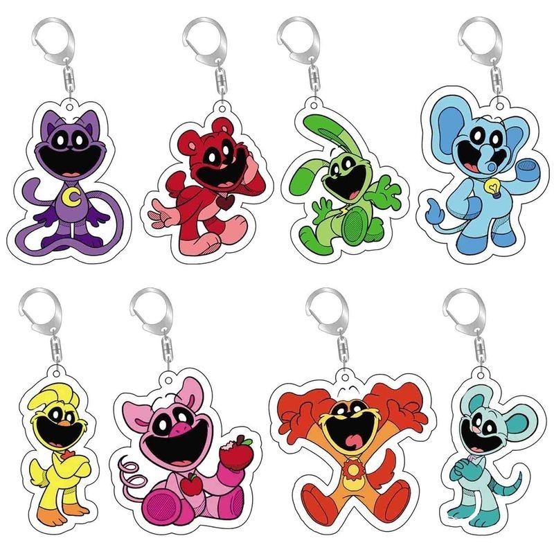 Trò Chơi Cười Critters Móc Khóa Hoạt Hình Hopscotch Catnap Bearhug Acrylic Móc Khóa Nam Nữ Ba Lô Mặt Dây Chuyền