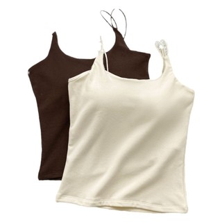 Lưng Đẹp Tất Cả Trong Một Cốc Cotton Nguyên Chất Đi Kèm Ngực Miếng Lót Áo Vest Phù Hợp Với Mỹ Nhỏ Sling Quần Lót Nữ Slim @ -