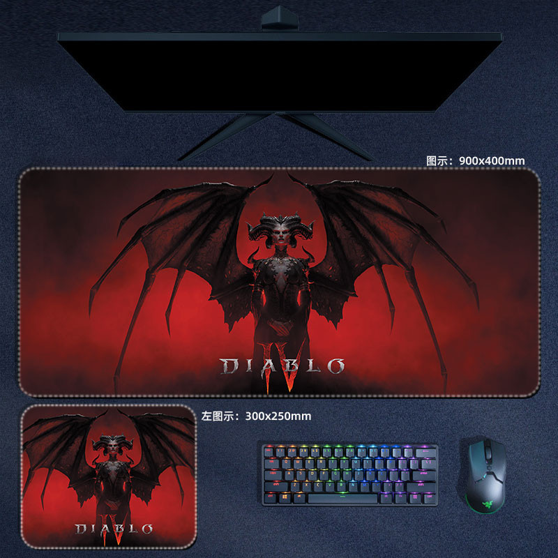 Trò Chơi Diablo 4 IV Miếng Lót Chuột Lớn Lili Inarius Necromancer Mousepad Bàn Phím Máy Tính Đệm Phụ Kiện Chơi Game Thảm Bàn XXL