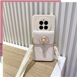 Ốp Ví Camellia Cho Vivo X100S Y28S IQOO Z9 Turbo Z9X 12 Y28 4G V40 V30 Pro V30E V29E Y38 Y58 Y03 Y18 Y18E Y17S V30 Lite Y100 5G Ví Điện Thoại Có Mặt Dây Chuyền Đựng Thẻ