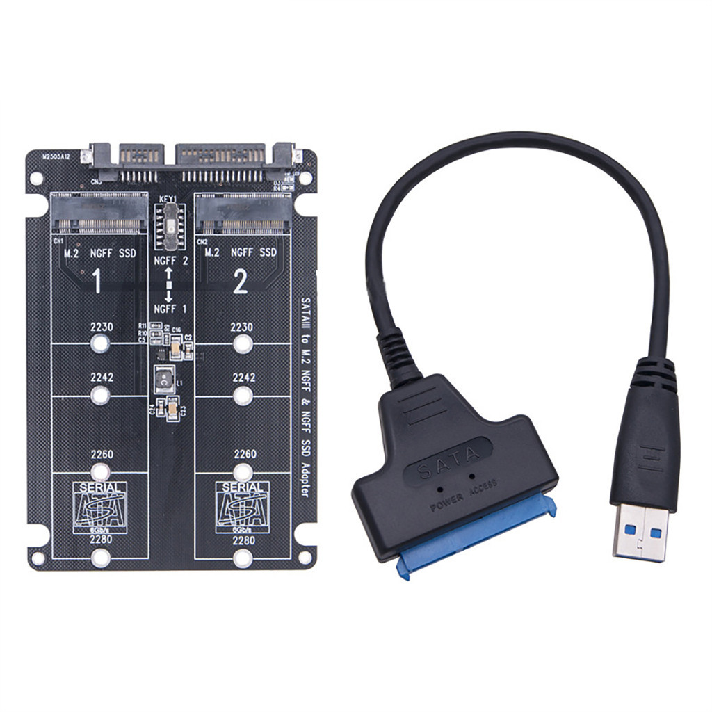 Jmt Cổng Đôi M.2 SSD Sang Sata 7 + 15 22PIN Thẻ Chuyển Đổi M.2 Sang 2.5 "SATA3.0 Thẻ Mở Rộng 6Gbps Cho NGFF 2230 2242 2260 2280 M2 SSD