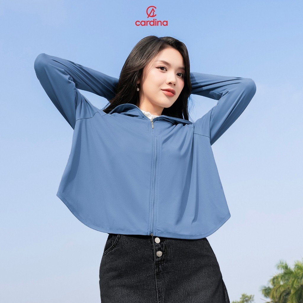 Áo chống nắng nữ CARDINA thiết kế cánh dơi mũ liền CN cool max chống tia cực tím hiệu quả 4NHF03