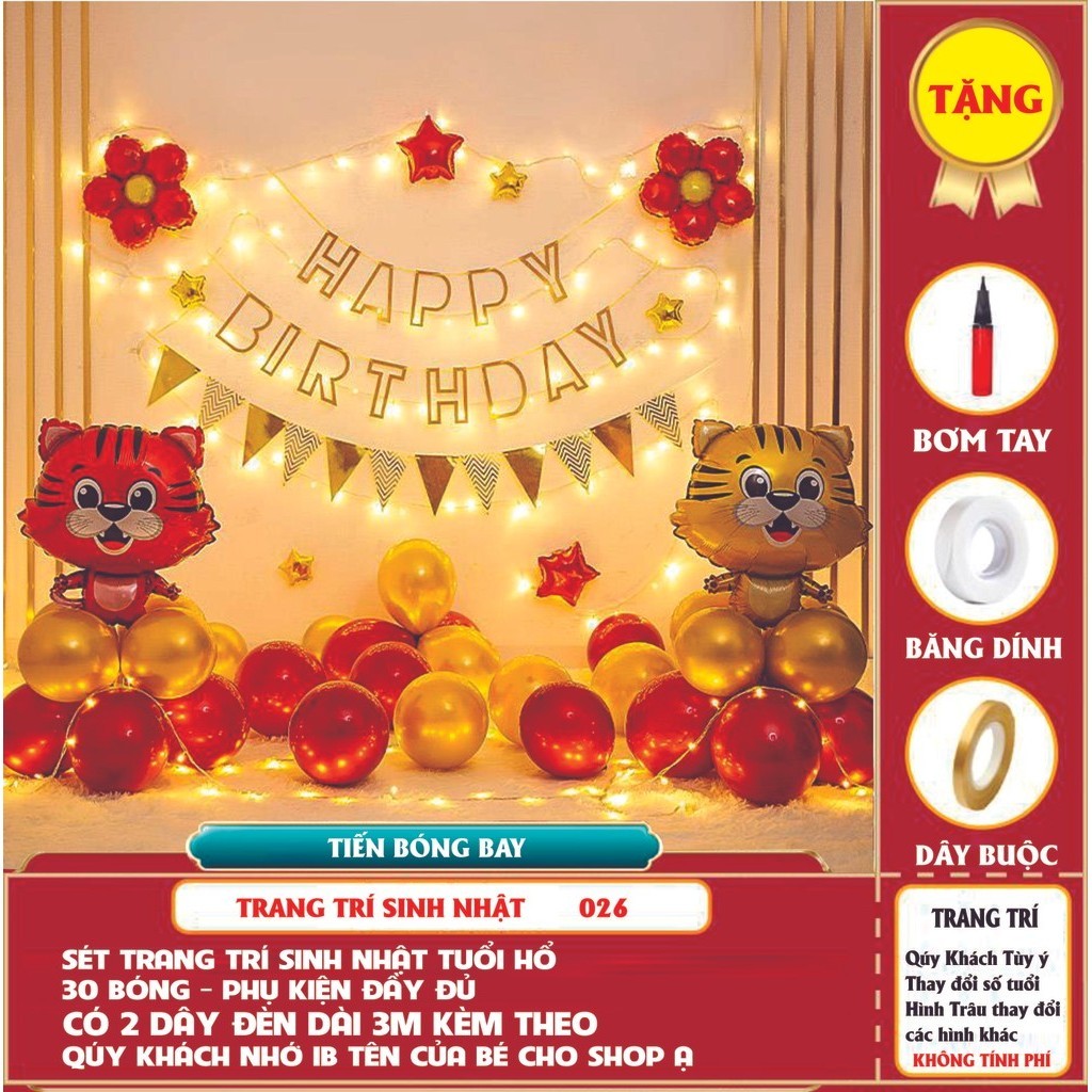 Bóng Bay Trang Trí Sinh Nhật Tuổi Hổ 021 - 034 - Tiến Bóng Bay