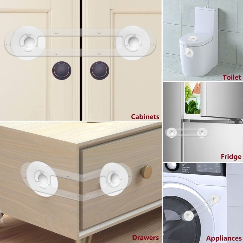[Đặc sắc] Bảo vệ an ninh cho bé - Khóa an toàn trong suốt - dành cho tủ, tủ, cửa, ngăn kéo, tủ lạnh - Khóa tủ bảo vệ - Thiết bị bảo vệ trẻ sơ sinh