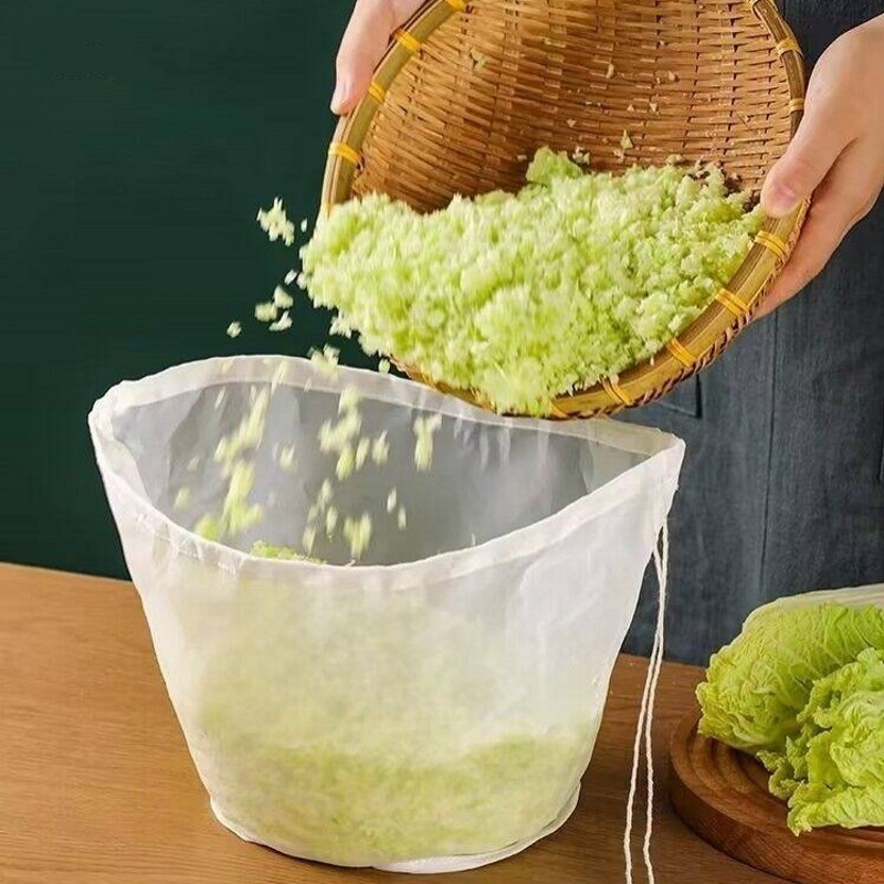 Túi lọc lưới mịn hình bát - Túi lọc Nylon có thể tái sử dụng - Dành cho sữa đậu nành, hạt, sữa, trà, cà phê, sữa chua - Túi lọc bóp thực phẩm - Tiện ích làm bánh nhà bếp