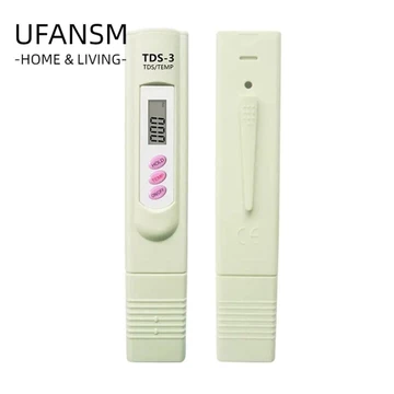 UFANSM Máy đo TDS kỹ thuật số, Bút kiểm tra chất lượng nước màn hình có đèn nền lớn TDS-3, có hộp đựng máy phân tích nước uống 2 trong 1