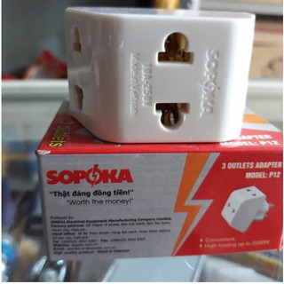 (HCM) Đầu nối chia điện đa năng 3 cửa SOPOKA P11 P12 chịu tải 2200W