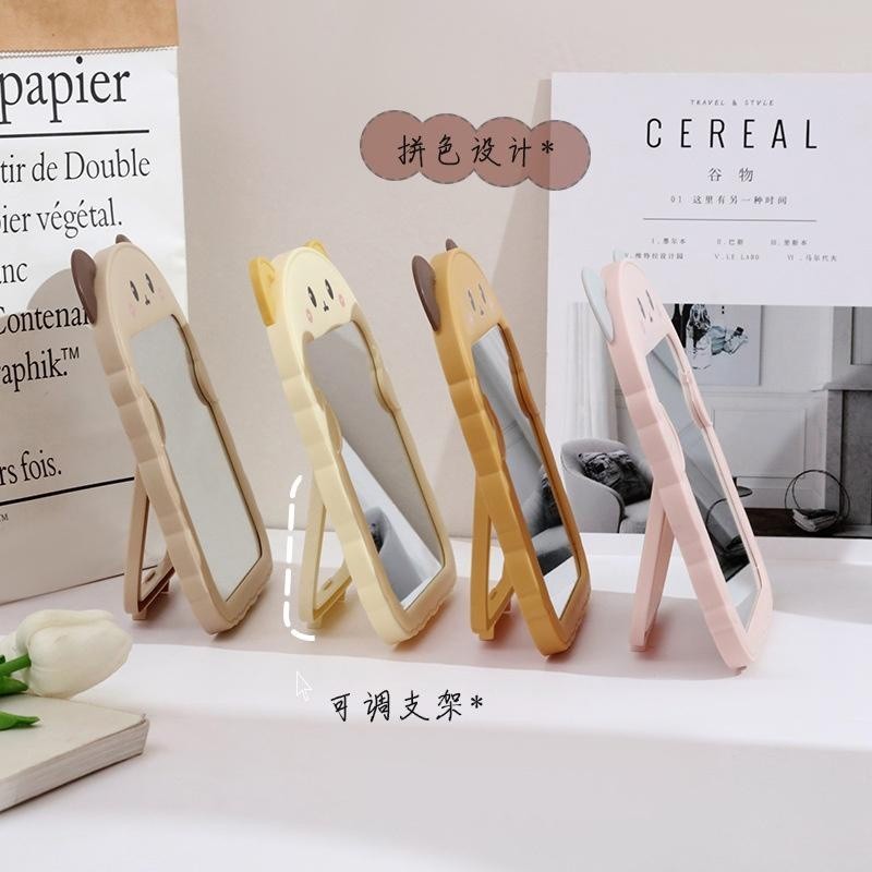 Gương Để Bàn Tai Gấu, Gương Decor Góc Trang Điểm Xinh Xắn, Gương Mini, Gương Trang Điểm Để Bàn, Gương Nhà Tắm