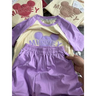 25-45kg Bộ gấu in nổi Mickey size đại cho bé gái, bộ cotton cho bé gái, đồ bộ cho bé size đại