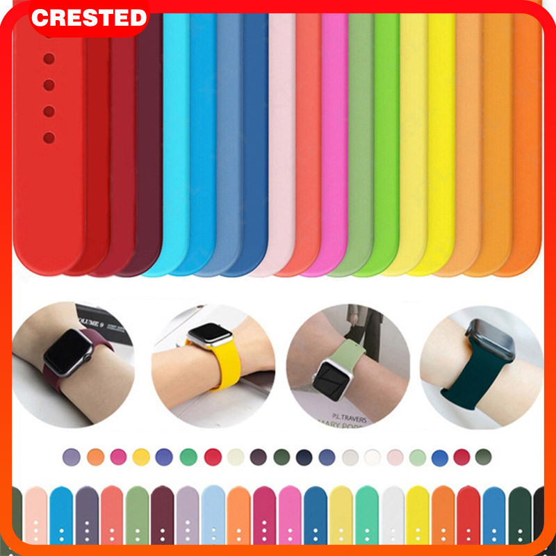 Dây Đeo Cao Su Thể Thao Mềm Silicone Cho Apple Watch IWatch 49 46 45 42 41 40mm Series 12 11 10 9 8 7 6 Ultra 4 3 SE 2