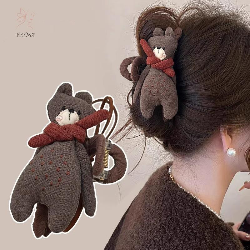 HNKMP Hoạt Hình Dễ Thương Nơ Vuốt Tóc Cho Nữ Ngọt Ngào Trang Trí Tóc Dài Dày Giữ Móng Vuốt Kẹp Phụ Kiện Tóc Thời Trang.