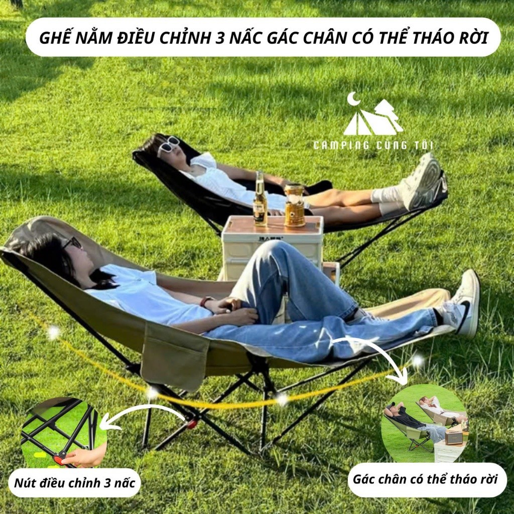 Ghế Camping Chỉnh Độ Ngả Lưng 3 Nấc - Review Chi Tiết & Đáng Mua Không?