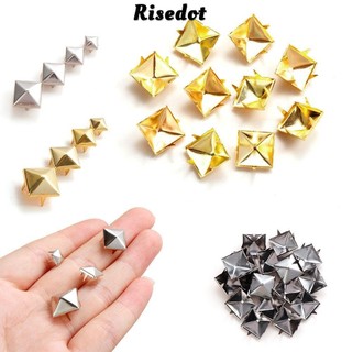 Risedot 100 đinh tán hình vuông cỡ 6/8/10/12mm bằng đồng chuyên làm đồ da thủ công