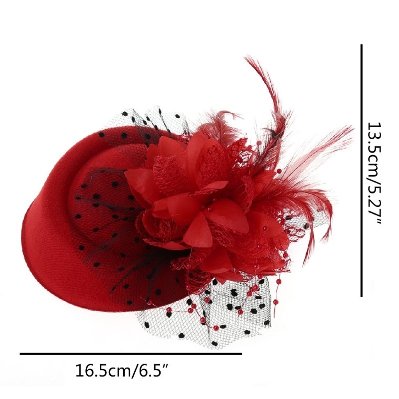 Fascinator Hats Headband Womens Feather Flower Brides Hair Accessories Wedding