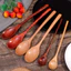 Muỗng Gỗ Phong Cách Nhật Bản ​- Đồ ăn Muỗng súp tay cầm dài ​- Để ăn Trộn Khuấy Nấu Nướng ​- Bộ đồ ăn hữu ích cho nhà bếp gia đình