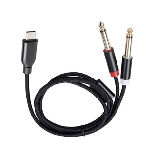 Charmantcc1 USB C đến 6 35mm 1 4 inch TRS Cáp cho máy trộn tai nghe 100 200 300cm
