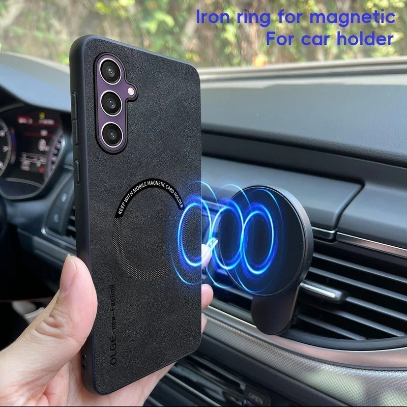 Ốp Da Từ Tính Cho iPhone 15 14 Pro Max 14pro 12 13 Pro Max 11 Vỏ Mềm Chống Sốc Sạc Không Dây Sang Trọng