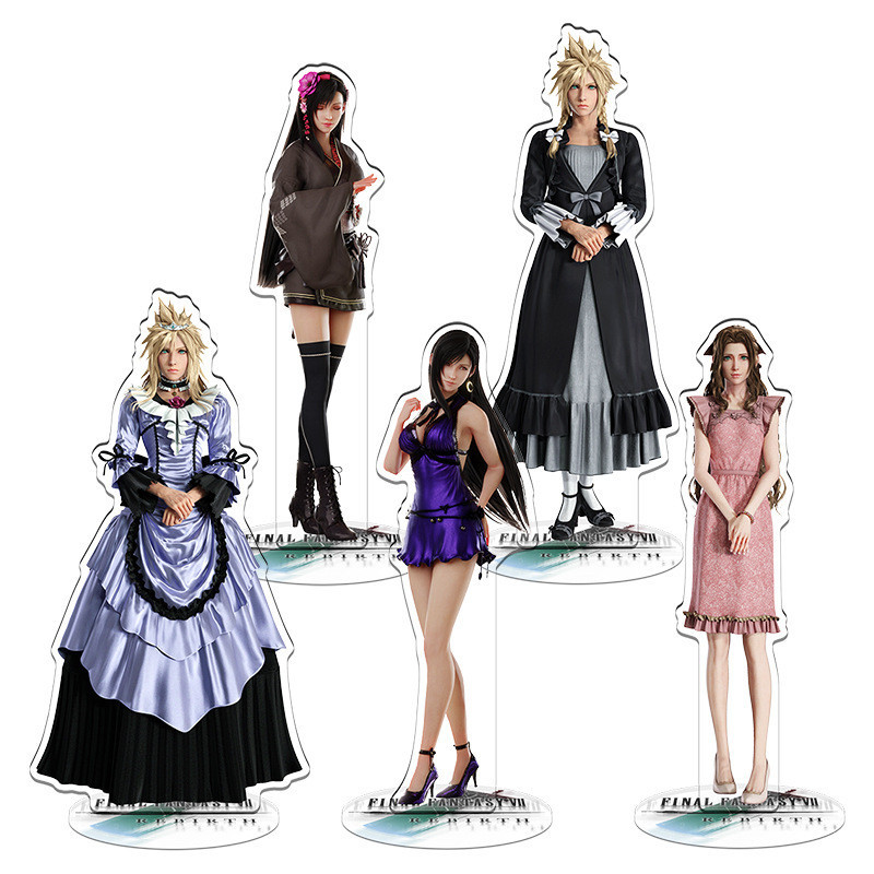 HK1 Final Fantasy VII Aerith Tifa Cloud Strife Chất liệu Acrylic Đăng ký Anime Hình Mô Hình Đồ Chơi Đứng Đĩa Giá Đỡ KH1