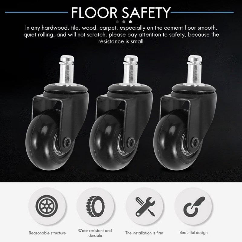 5 Chiếc Ghế Thay Thế Bánh Xe 2 Inch, Bánh Xe Hạng Nặng Có Thân Cắm 7 / 16 X 7 / 8 Inch, Cán Yên Tĩnh & Mịn