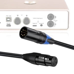 BTM 30cm XLR 3pin M F đến 5pin F M Dây Cáp Điều Khiển Trộn Chuyên Nghiệp Dây Dòng