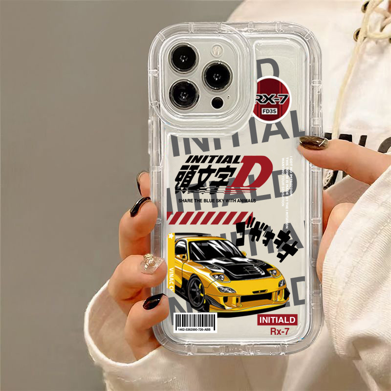 Dành Cho iPhone 15 14 Pro Max 13 12 11 Pro Max 7 8Plus X Xr Xs Max SE2 Anime Ban Đầu D Xe Mềm Silicon Trong Suốt