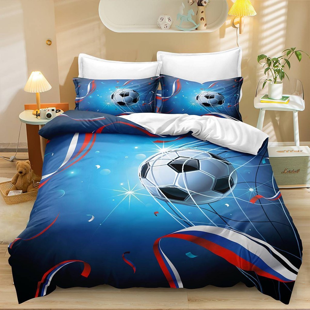 PS1 Bóng Đá 3IN1 Bộ Chăn Ga Gối Chăn Gối Nhà Phòng Ngủ Có Thể Giặt Ký Túc Xá Phù Hợp Với SP1