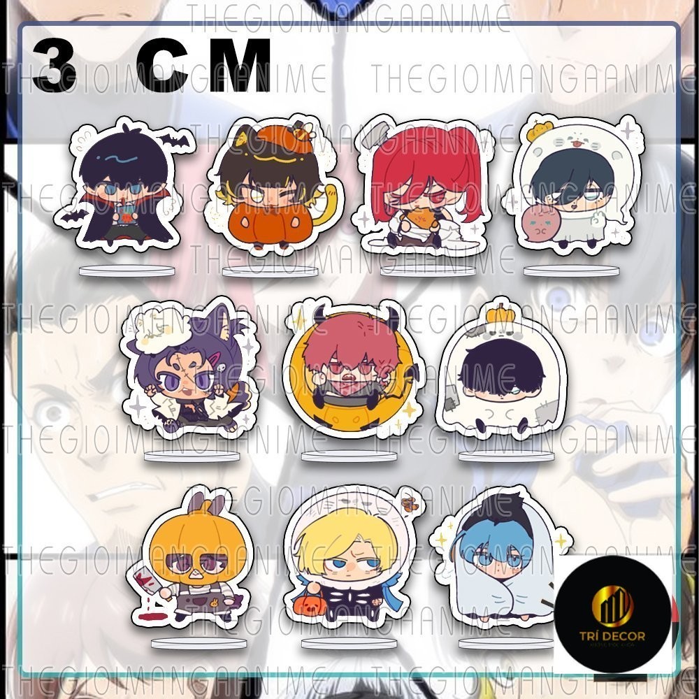 (3cm) Mô hình standee BLUE LOCK ver HALLOWEEN in hình anime chibi mica trong acrylic quà tặng dễ thương