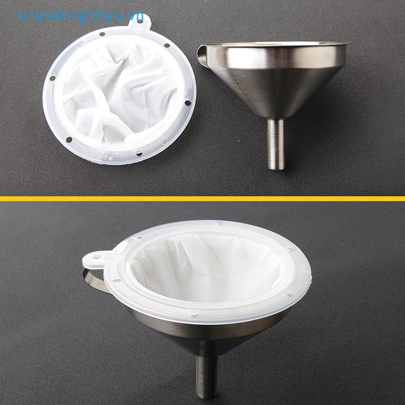 Unewtyu 100 / 120 / 200 / 300 / 400 / 450 Lưới Lọc Nylon Phễu Inox Cho Sữa Trái Cây Y Học Truyền Thống Trung Quốc Dầu Rượu Trắng VN