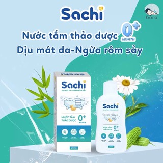 Nước tắm thảo dược SACHI dịu mát da, phòng rôm sảy, mẩn ngứa, hăm tã, bảo vệ làn da cho bé chai 250ml