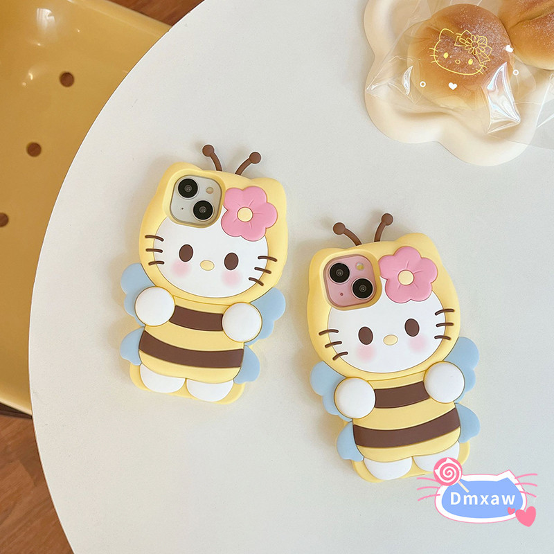 Ốp lưng Hello Kitty cho Xiaomi 14 13 Poco F5 Pro F3 Redmi K70 K60 K50 K40 Pro Note 13 Pro 5G Note 11T 12T Pro Hello Kittys Vỏ điện thoại hình con bướm hoạt hình 3D Vỏ silicon dễ thương